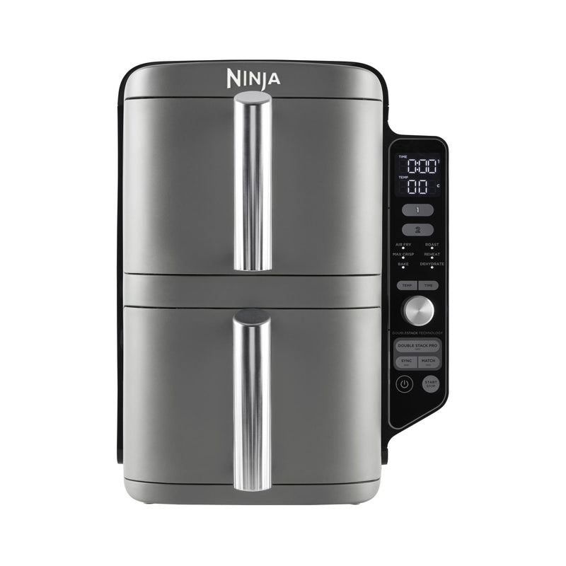 Ninja Double Stack XL SL400EU, 9,5 l karstā gaisa friteris, 2470 W, 2 vertikālas atvilktnes, 6 gatavošanas funkcijas, SYNC un MATCH, pelēks