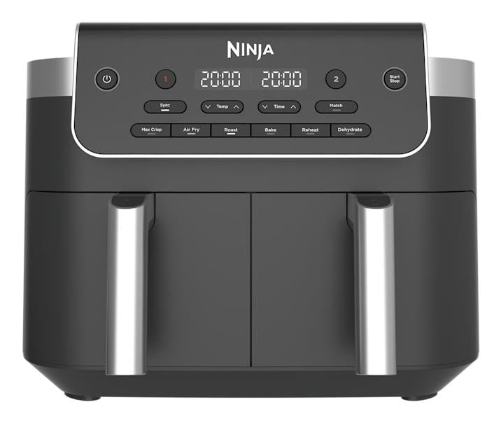 Ninja DualZone DZ801EU, 2470 W, 7,6 l karstā gaisa friteris ar 2 neatkarīgām 3,8 l zonām, 6 gatavošanas programmām, SYNC un MATCH funkcijām, 40–240 °C
