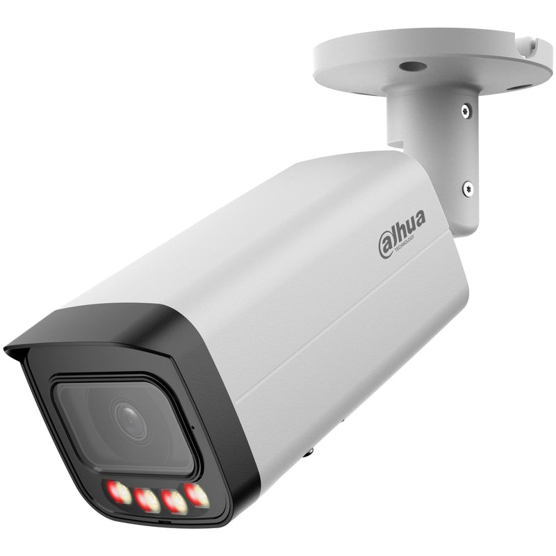 Dahua WizSense IPC-HFW21249T-AS-IL 12 MP āra bullet IP kamera, 2,8 mm, 112°, Smart Dual Light, IR un baltā gaisma līdz 30 m, H.265+, WDR, cilvēku un transportlīdzekļu noteikšana, mikrofons, microSD līdz 256 GB, PoE, IP67, IK10, balta