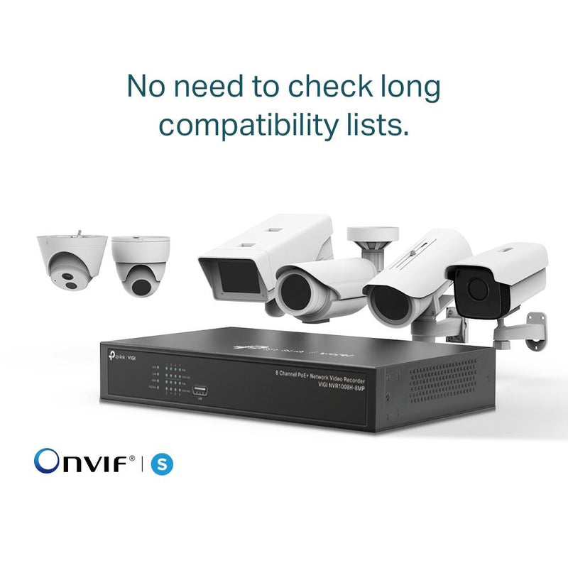 TP-Link VIGI NVR1008H-8MP tīkla videoreģistrators, 8 kanāli, 8× PoE+, 113 W, līdz 8 MP, 4K HDMI