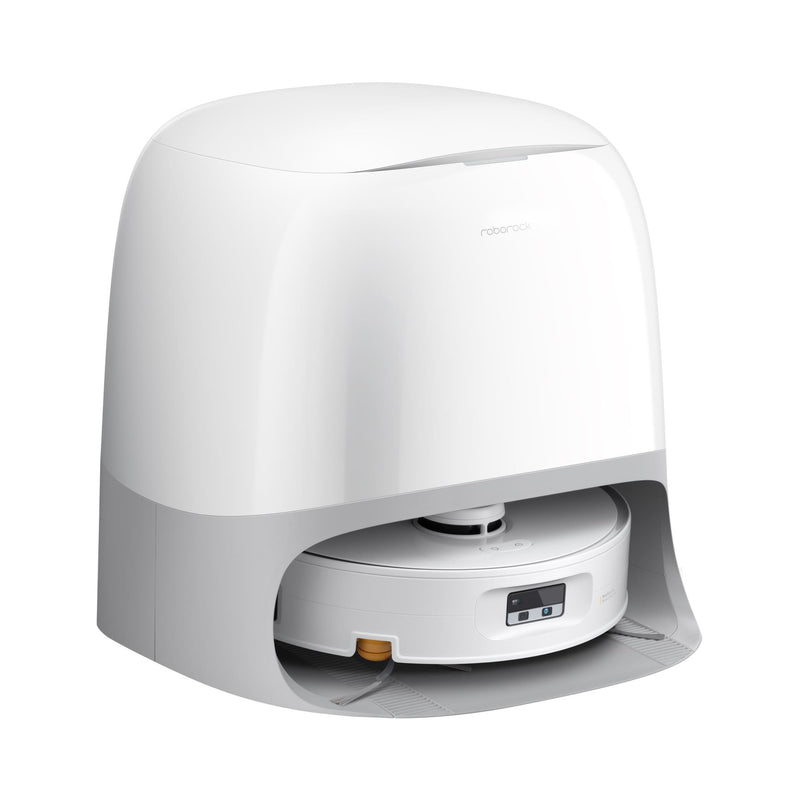 Roborock Qrevo Curv 2 Flow robotizētais putekļsūcējs, 20 000 Pa, sausā un mitrā uzkopšana, LiDAR navigācija, automātiskā dokstacija ar ūdens uzpildi un notekūdeņu novadīšanu, 5200 mAh, balts