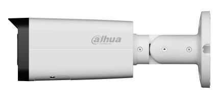 Dahua 4 MP āra bullet IP kamera, 2,7–13,5 mm, 97–28°, motorizēts objektīvs, Smart Dual Light, silti balta gaisma līdz 60 m, WDR 120 dB, WizSense, SMD Plus, cilvēku un transportlīdzekļu noteikšana, mikrofons, microSD līdz 256 GB, PoE, IP67, IK10, balta