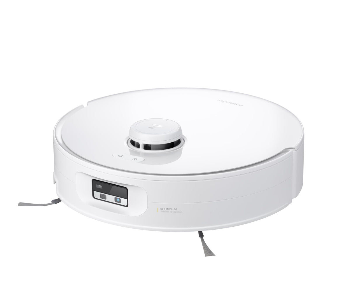 Roborock Qrevo Curv 2 Flow robotic vacuum cleaner, 20,000 Pa, dry and wet cleaning, LiDAR navigation, automatic docking with water refill and wastewater drainage, 5200 mAh, white