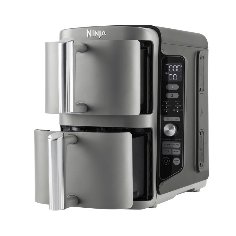Ninja Double Stack XL SL400EU, 9,5 l karstā gaisa friteris, 2470 W, 2 vertikālas atvilktnes, 6 gatavošanas funkcijas, SYNC un MATCH, pelēks
