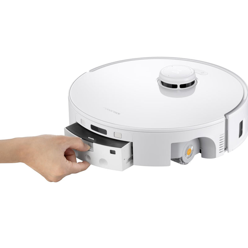 Roborock Qrevo Curv 2 Flow robotizētais putekļsūcējs, 20 000 Pa, sausā un mitrā uzkopšana, LiDAR navigācija, automātiskā dokstacija ar ūdens uzpildi un notekūdeņu novadīšanu, 5200 mAh, balts
