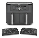 Ninja MAX Dual Zone DZ400EU, 2470 W, 9,5 l karstā gaisa friteris ar 2 neatkarīgām 4,75 l zonām, 6 gatavošanas funkcijām, Sync un Match režīmiem, 40–240 °C