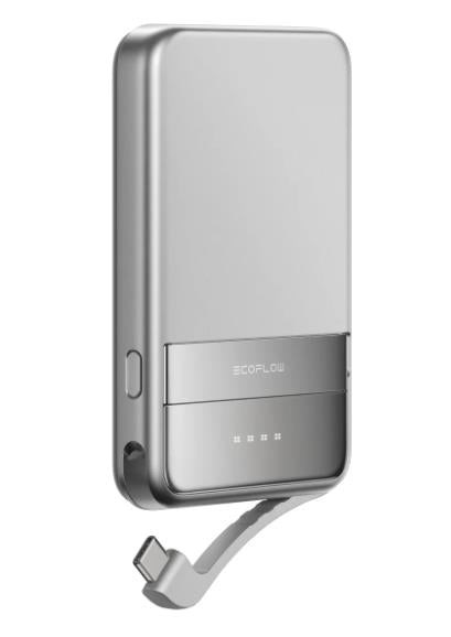 EcoFlow RAPID 5000mAh Bezvadu Power Bank ar magnētisko uzlādi – sudraba krāsā