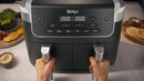 Ninja DualZone DZ801EU, 2470 W, 7,6 l karstā gaisa friteris ar 2 neatkarīgām 3,8 l zonām, 6 gatavošanas programmām, SYNC un MATCH funkcijām, 40–240 °C