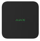 Ajax NVR DC (8 kanālu), melns, 127051, tīkla videoreģistrators ar zemsprieguma barošanu, HDD atbalstu, JetSparrow tehnoloģiju un piekļuvi video arhīvam Ajax lietotnēs