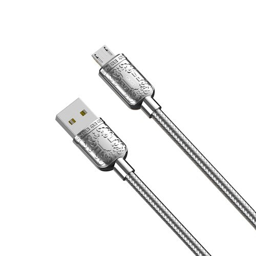 XO kabelis NB216 USB - microUSB 1,0 m 2,4A sudraba