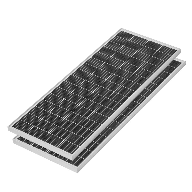 VEVOR 200 W 12 V pilns saules enerģijas komplekts, 2 × 100 W monokristāliski saules paneļi, 12,8 V 50 Ah LiFePO₄ akumulators, 40 A uzlādes kontrolieris un 800 W strāvas invertors RV, mājai, kempingam, laivai un autonomai energoapgādei