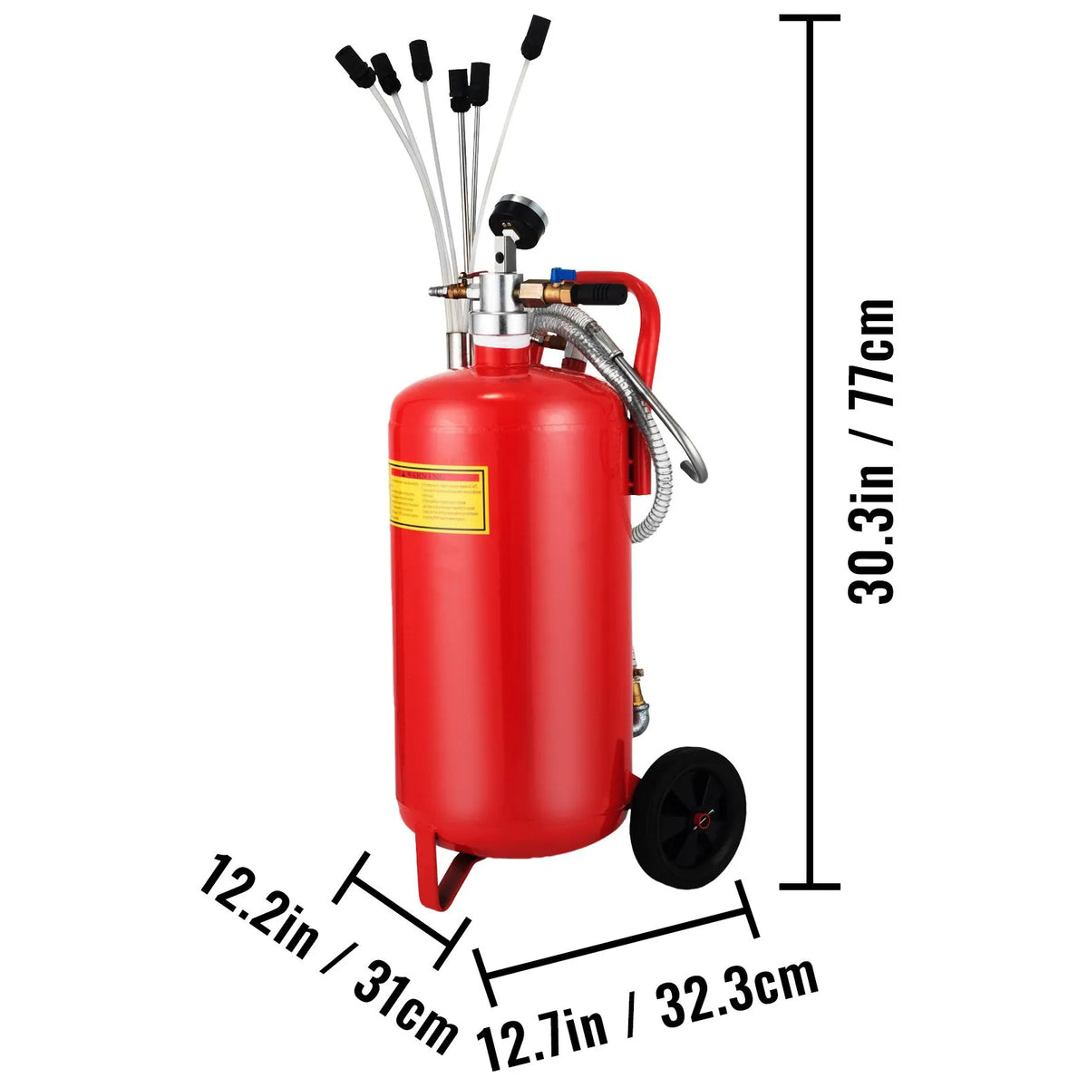 VEVOR 22,7 l pneimatisks atkritumeļļas nosūcējs, pārnēsājama gaisa eļļas savākšanas tvertne garāžai - ZEMLETES.LV