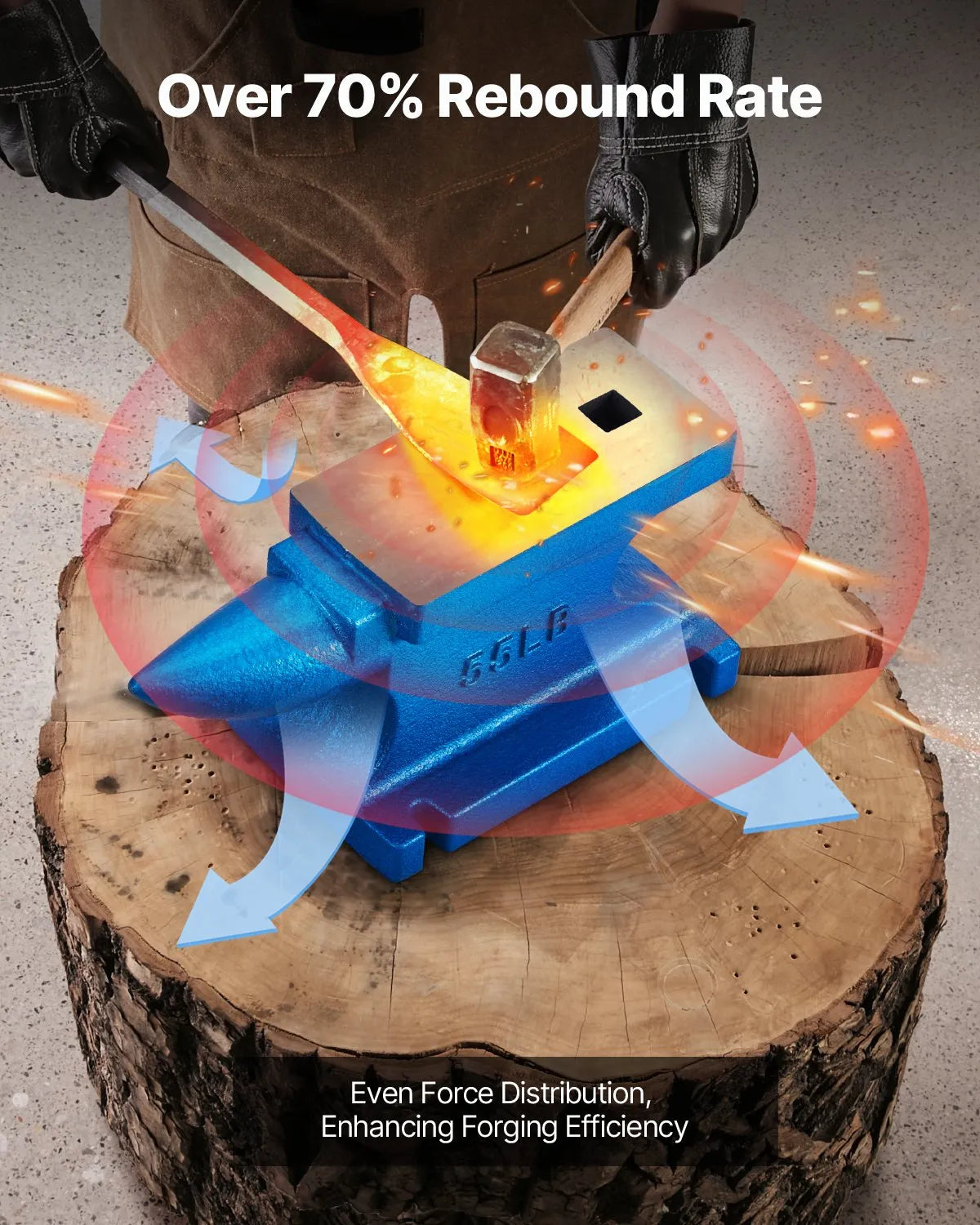 VEVOR Unicorn Cast Iron Anvil 25 kg with Round Horn for Metalworking and Jewellery