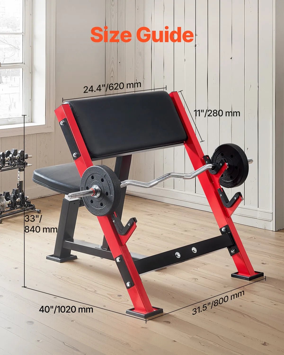 VEVOR bicepsu treniņu sols, regulējams spēka treniņu sols ar stieņa turētājiem, sēdošs izolēts roku trenažieris hantelēm un stienim, 299 kg nestspēja, mājas sporta zālei - ZEMLETES.LV