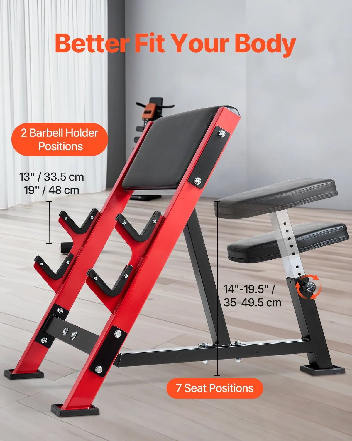 VEVOR bicepsu treniņu sols, regulējams spēka treniņu sols ar stieņa turētājiem, sēdošs izolēts roku trenažieris hantelēm un stienim, 299 kg nestspēja, mājas sporta zālei - ZEMLETES.LV
