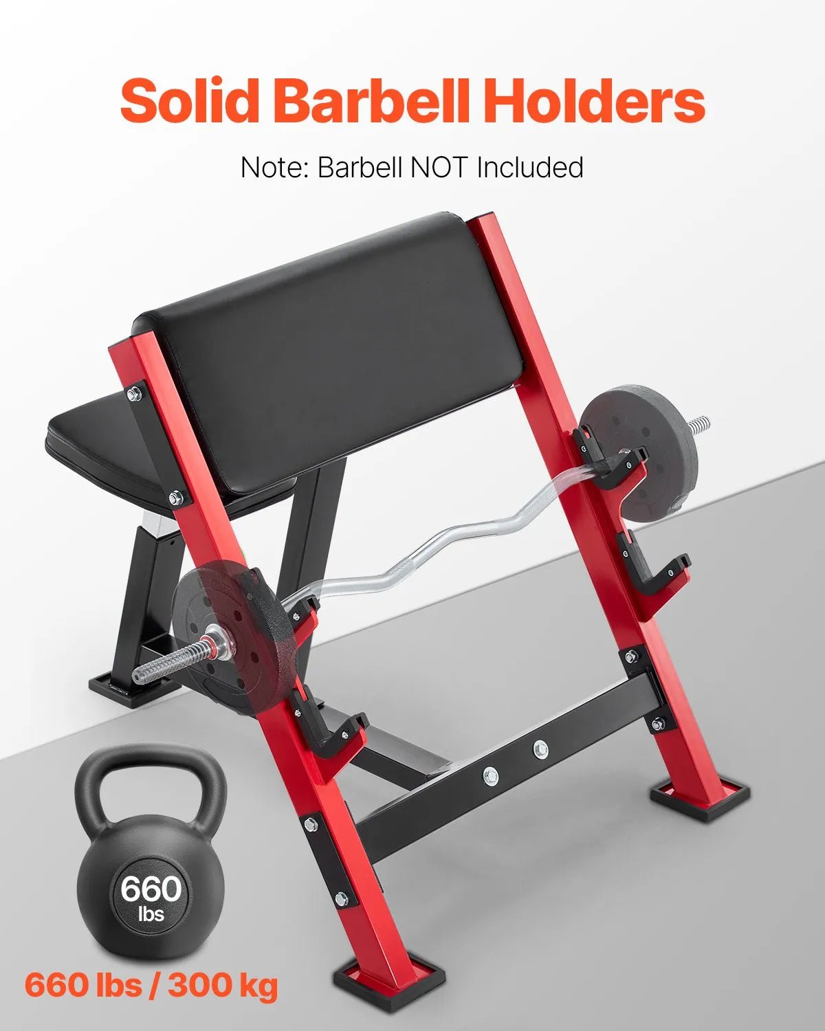 VEVOR bicepsu treniņu sols, regulējams spēka treniņu sols ar stieņa turētājiem, sēdošs izolēts roku trenažieris hantelēm un stienim, 299 kg nestspēja, mājas sporta zālei - ZEMLETES.LV