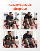 VEVOR bicepsu treniņu sols, regulējams spēka treniņu sols ar stieņa turētājiem, sēdošs izolēts roku trenažieris hantelēm un stienim, 299 kg nestspēja, mājas sporta zālei - ZEMLETES.LV