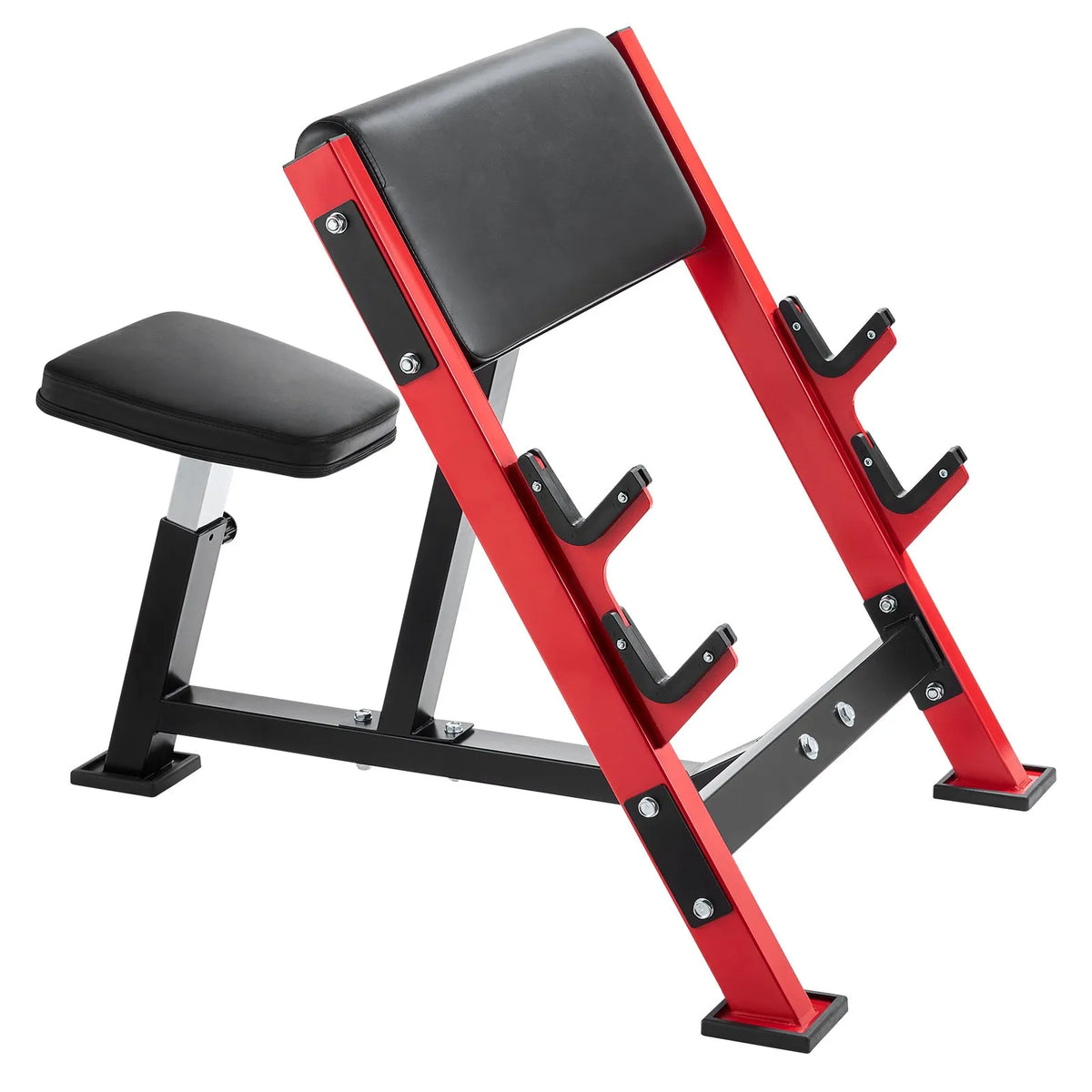 VEVOR bicepsu treniņu sols, regulējams spēka treniņu sols ar stieņa turētājiem, sēdošs izolēts roku trenažieris hantelēm un stienim, 299 kg nestspēja, mājas sporta zālei - ZEMLETES.LV