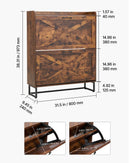 VEVOR apavu skapis ar 2 atveramām atvilktnēm, lauku stila, ar metāla kājām, brūns, 80 × 24 × 97,3 cm