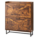VEVOR apavu skapis ar 2 atveramām atvilktnēm, lauku stila, ar metāla kājām, brūns, 80 × 24 × 97,3 cm