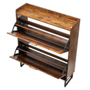 VEVOR apavu skapis ar 2 atveramām atvilktnēm, lauku stila, ar metāla kājām, brūns, 80 × 24 × 97,3 cm