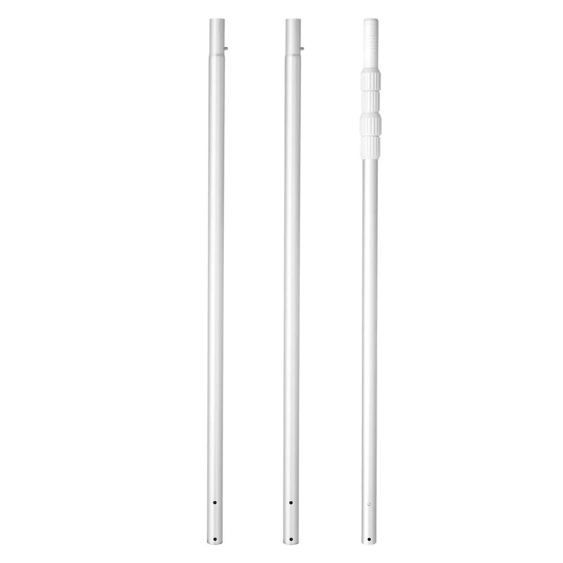 VEVOR Teleskopiskais baseina kāts 1–4,6 m, profesionāls regulējams tīrīšanas kāts ar 2 pagarinājuma sekcijām, pastiprināts turētājs tīkliņam, birstei un putekļsūcēja uzgalim