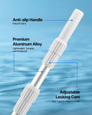 VEVOR Teleskopiskais baseina kāts, regulējams 1–3,65 m, profesionāls pagarināms tīrīšanas kāts ar pagarinājumu, izturīgs rokturis sietam, grābeklim, birstei un vakuuma uzgalim