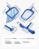 VEVOR Peldbaseina tīrīšanas komplekts, 4 vienā, ar 2 noņemamām birstēm (508 mm / 139,7 mm) un 2 baseina tīkliem, paredzēts iebūvējamo un virszemes baseinu tīrīšanai, bez kātiem