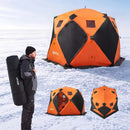 VEVOR uznirstošā ziemas makšķerēšanas telts 6–8 personām, 3,47 × 1,74 × 2,3 m, siltināta, ar 4 slāņu 600D Oxford audumu