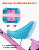 VEVOR bērnu trīsritenis 2–5 gadiem ar regulējamu sēdekli, uzglabāšanas grozu un oglekļa tērauda rāmi, trīsritenis āra aktivitātēm zēniem un meitenēm