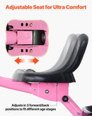 VEVOR bērnu trīsritenis 2–5 gadiem, salokāms ar regulējamu sēdekli, uzglabāšanas nodalījumu un oglekļa tērauda rāmi, trīsritenis āra aktivitātēm zēniem un meitenēm