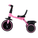 VEVOR bērnu trīsritenis 2–5 gadiem, salokāms ar regulējamu sēdekli, uzglabāšanas nodalījumu un oglekļa tērauda rāmi, trīsritenis āra aktivitātēm zēniem un meitenēm
