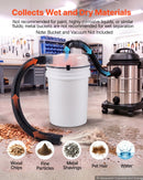 VEVOR ciklona putekļu separators putekļsūcējam, 50,8–63,5 mm, ar 90 cm šļūteni un leņķa adapteri, caurspīdīgs, 19 l spaiņiem