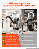 VEVOR ciklona putekļu separators putekļsūcējam, 50,8–63,5 mm, ar 90 cm šļūteni un leņķa adapteri, caurspīdīgs, 19 l spaiņiem