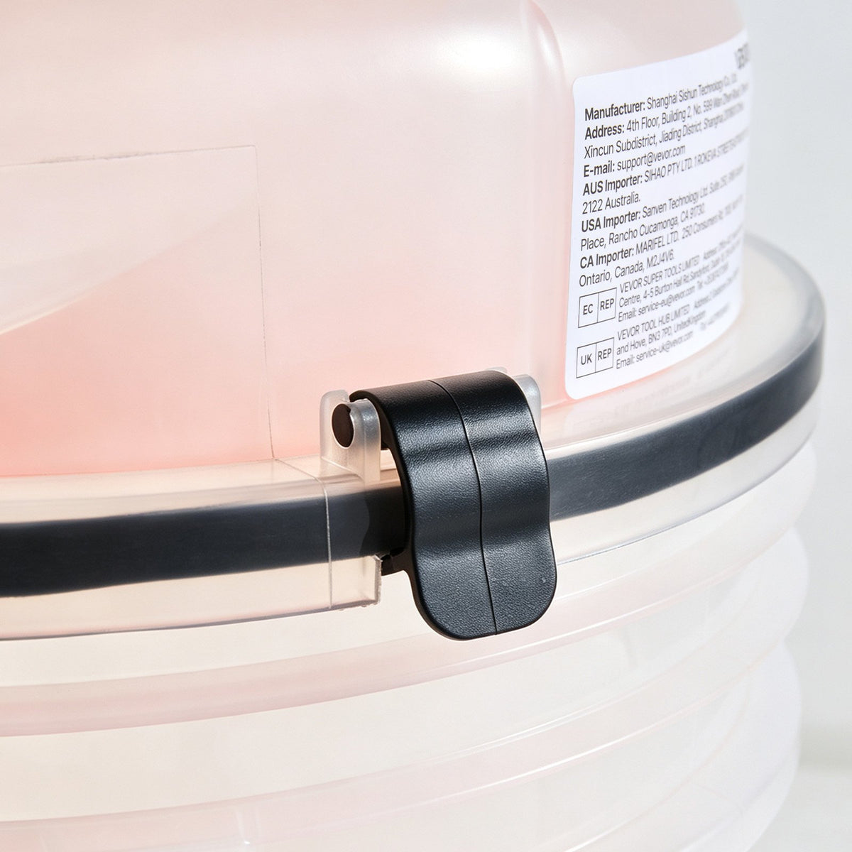 VEVOR ciklona putekļu separators putekļsūcējam, 50,8–63,5 mm, ar 90 cm šļūteni un leņķa adapteri, caurspīdīgs, 19 l spaiņiem