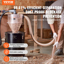 VEVOR cikona putekļu separators, 10,16 cm modernizējams cikona separators putekļu savācējiem, ABS putekļu atdalītājs ar 5,08 cm ārējā diametra savienotāju un šļūteni mitrās/sausās tīrīšanas putekļsūcējiem, piemērots 18,9–37,85 l tvertnei