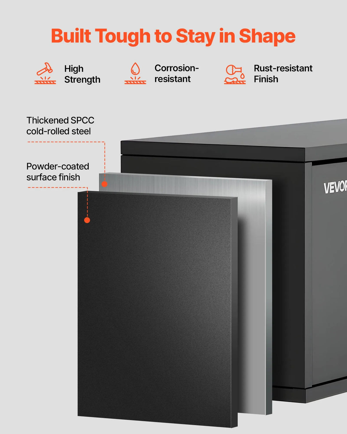 Металлический настенный шкаф VEVOR размером 770 × 305 × 356 мм с подъемными запирающимися дверцами, подвесной стальной шкаф для инструментов, грузоподъёмность 54,5 кг, для гаража, подвала, кухни, мастерской и склада