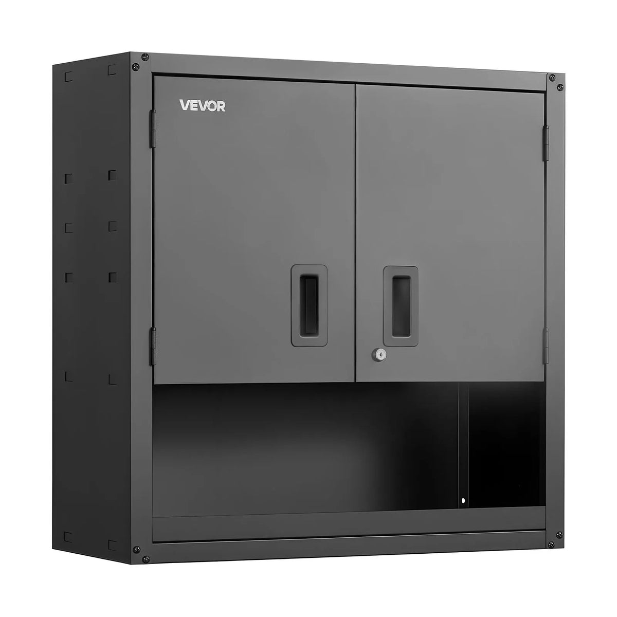 VEVORi metallist seinakapp 762 × 305 × 762 mm, terasest riputatav hoiukapp lukustatavate ustega ja reguleeritavate riiulitega garaažile, keldrile, köögile, töökojale ja laole, must.