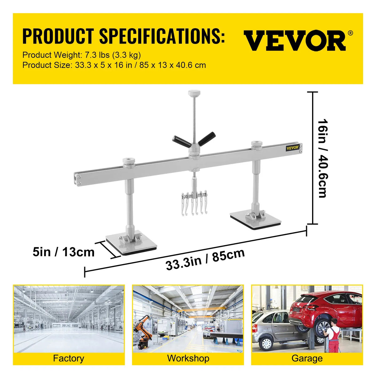 VEVOR 85 cm iespiedumu izvilcējs ar 6 āķiem automašīnu virsbūves remontam