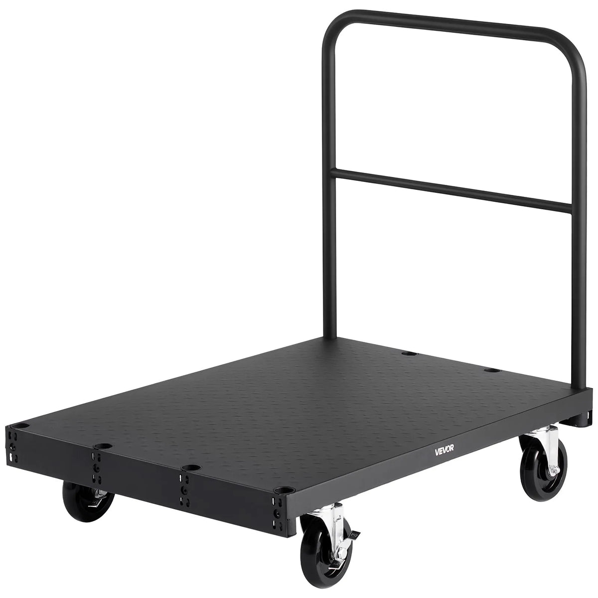 VEVOR 2 - in - 1 paneļu un platformas ratiņi līdz 816 kg, tērauda konstrukcija ar 3 sānu rokturiem un grozāmiem riteņiem, piemēroti noliktavām, darbnīcām un būvlaukumiem, melni - ZEMLETES.LV