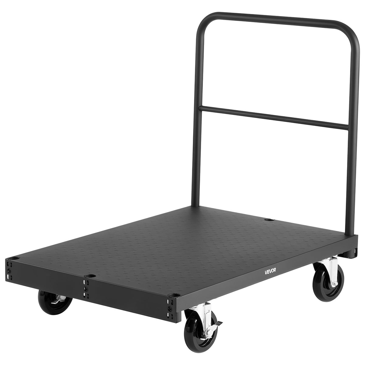 VEVOR 2 - in - 1 paneļu un platformas ratiņi līdz 816 kg, tērauda konstrukcija ar 4 sānu margām un grozāmiem riteņiem, piemēroti noliktavām, darbnīcām un būvlaukumiem, melni - ZEMLETES.LV