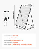 VEVOR beisbola un softbola atsitiena tīkls, 1210 × 1730 mm, Pitch Back trenažieris, 5 regulējami leņķi, sitiena mērķis, tērauda rāmis, metiens, ķeršana un laukuma treniņi