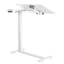 VEVOR mobilais virsgultas galds, 80 × 40 cm, balts, ar regulējamu augstumu, noliecamu galda virsmu un krūzes turētāju