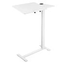 VEVOR mobilais virsgultas galds, 80 × 40 cm, balts, ar regulējamu augstumu, noliecamu galda virsmu un krūzes turētāju