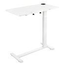 VEVOR mobilais virsgultas galds, 80 × 40 cm, balts, ar regulējamu augstumu, noliecamu galda virsmu un krūzes turētāju
