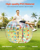 VEVOR piepūšamā bufera bumba 1 gab., 1,5 m ķermeņa sumo zorb bumba, 0,8 mm bieza PVC cilvēka kāmja burbuļbumba āra komandu spēlēm, dārzam, pagalmam un parkam, daudzkrāsu