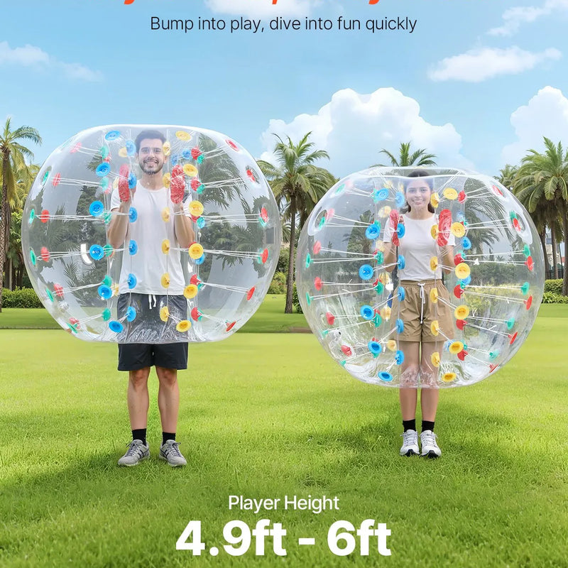 VEVOR piepūšamā bufera bumba 1 gab., 1,5 m ķermeņa sumo zorb bumba, 0,8 mm bieza PVC cilvēka kāmja burbuļbumba āra komandu spēlēm, dārzam, pagalmam un parkam, daudzkrāsu