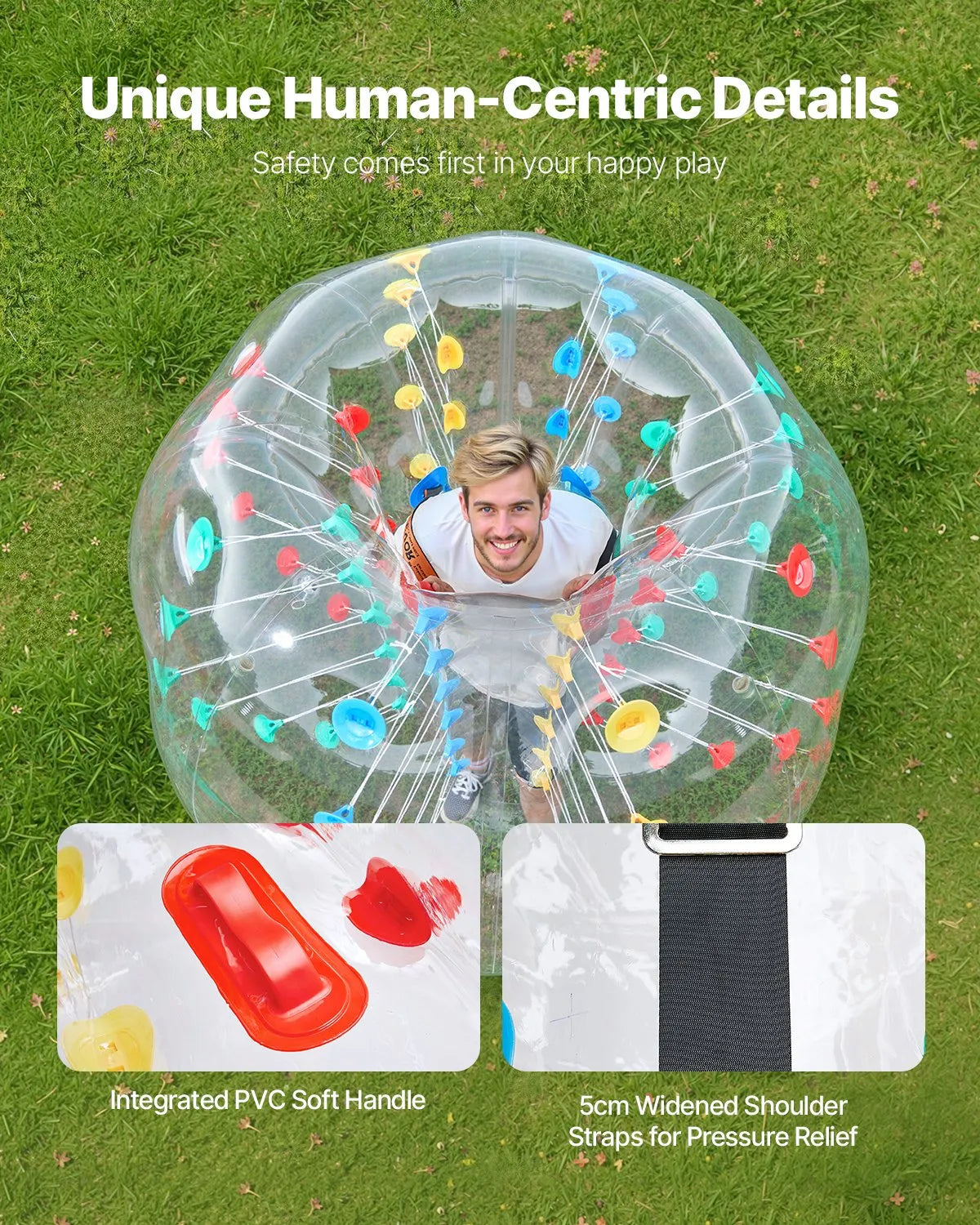 VEVOR täispuhutav sumo-põrkepall 1,5 m, 0,8 mm PVC, 1 tk, mitmevärviline