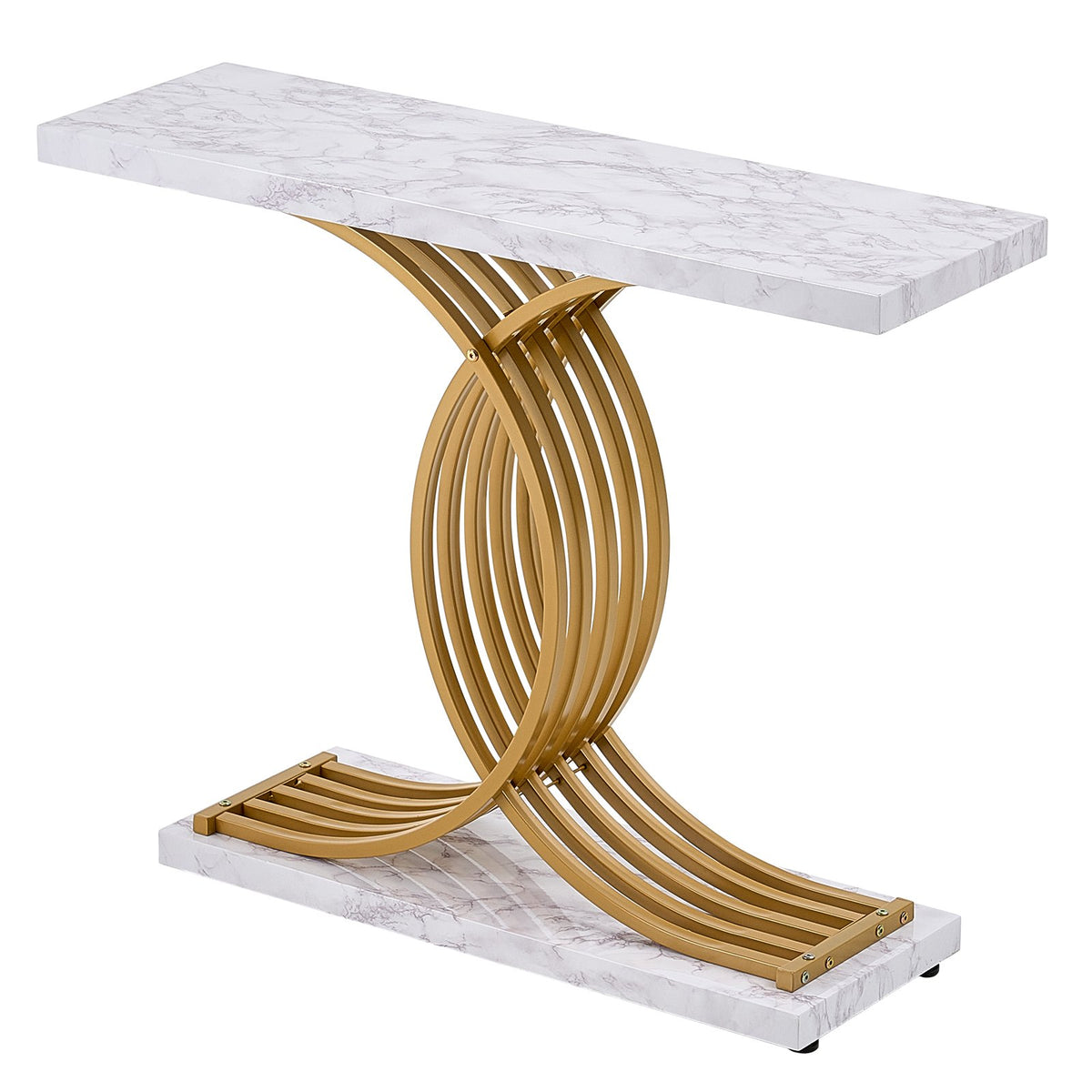 VEVOR šaurs konsoles galds aiz dīvāna, 100 × 30 × 81 cm, 1 līmenis, MDF virsma un metāla rāmis