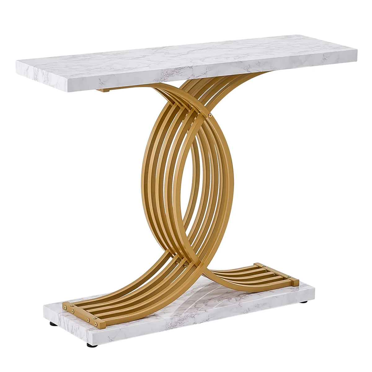 VEVOR šaurs konsoles galds aiz dīvāna, 100 × 30 × 81 cm, 1 līmenis, MDF virsma un metāla rāmis